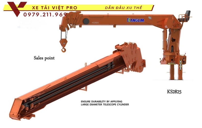 Xe tải Chenglong 4 chân gắn cẩu Kanglim 12 tấn 5 đốt