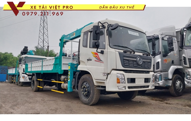 Xe tải Dongfeng gắn cẩu Hyundai 5 tấn