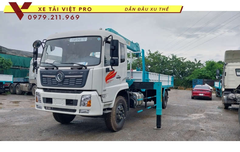 Xe tải Dongfeng gắn cẩu Hyundai 5 tấn