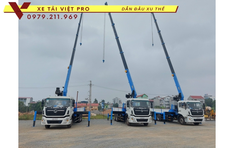 Xe tải Dongfeng 3 chân gắn cẩu Dongyang 7 tấn