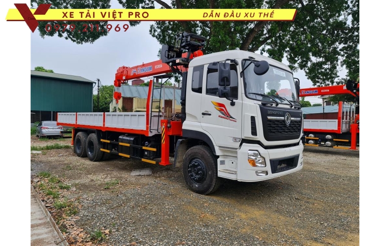 Xe tải Dongfeng 3 chân gắn cẩu Kanglim 8T