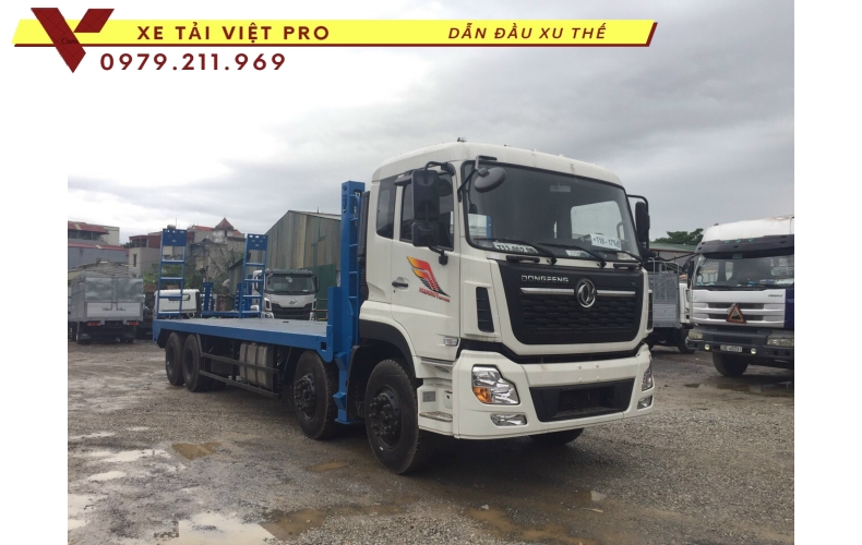 Báo giá xe Dongfeng 4 chân nâng đầu chở máy công trình