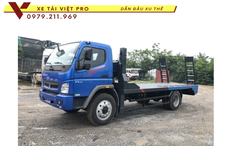 Xe tải Thaco FI170 nâng đầu chở máy công trình có giá bao nhiêu?