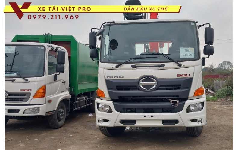 Xe tai hino FG gắn cẩu Kanglim 5 tấn