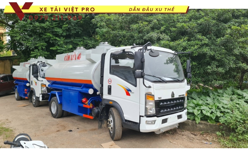 Xe howo 2 chân téc chở xăng dầu giá bao nhiêu