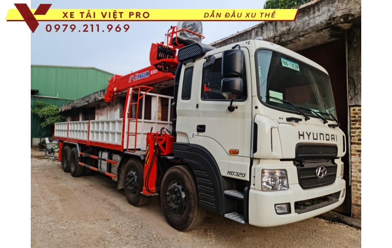 Xe tải Hyundai HD320 gắn cẩu Kanglim 12 tấn