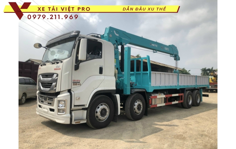 Xe tải Isuzu gắn cẩu Hyundai 12 tấn