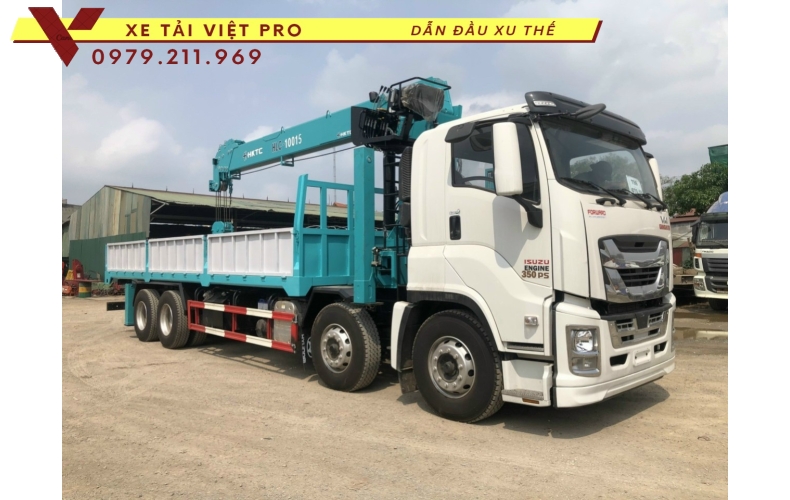 Xe tải Isuzu gắn cẩu Hyundai 12 tấn