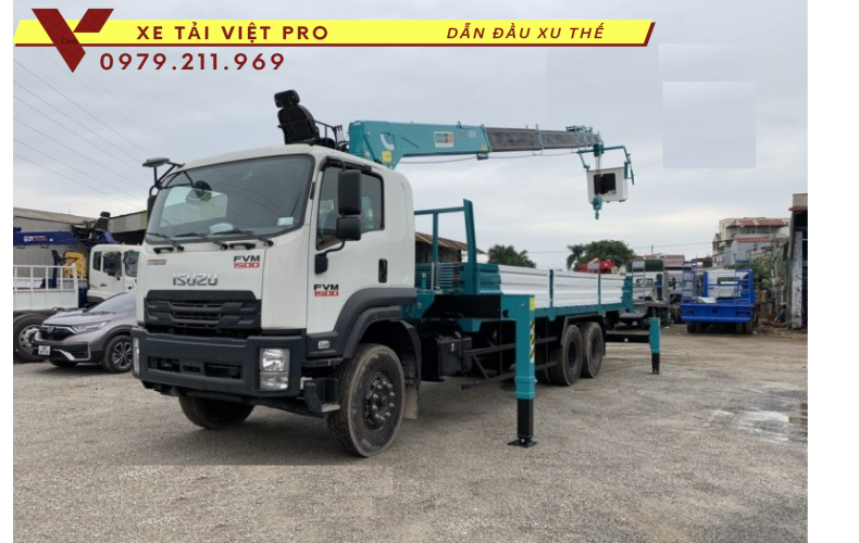 Xe Isuzu 3 chân gắn cẩu Hyundai 7 tấn